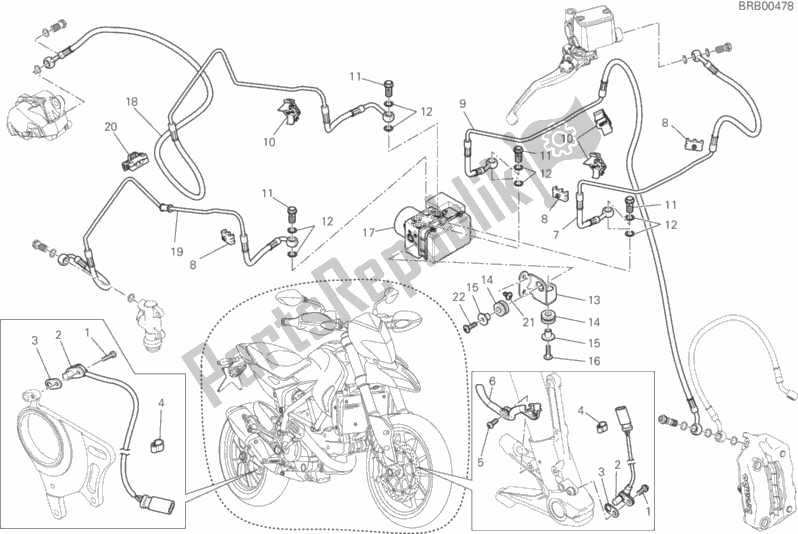 Todas las partes para Sistema Antibloqueo De Frenos (abs) de Ducati Hypermotard Brasil 821 2015